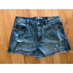 Rewash Super High Rise‎ Vintage Reunion Denim Shorts Blue Womens 7/28 T45-25